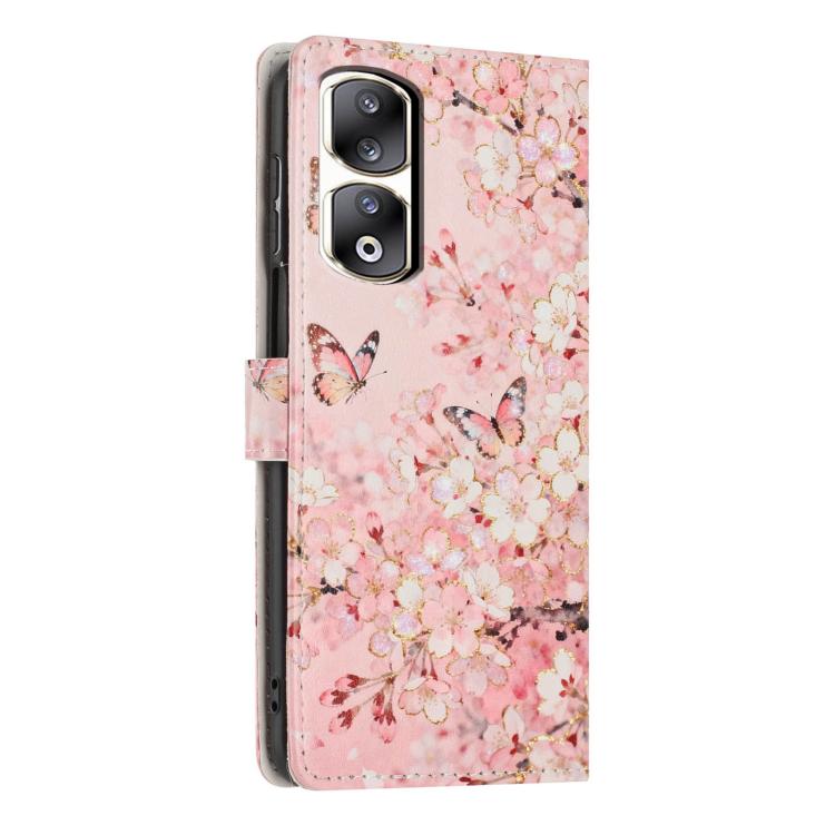 For Honor 90 Pro Colorful Painting Vegan Leather Phone Case with Lanyard