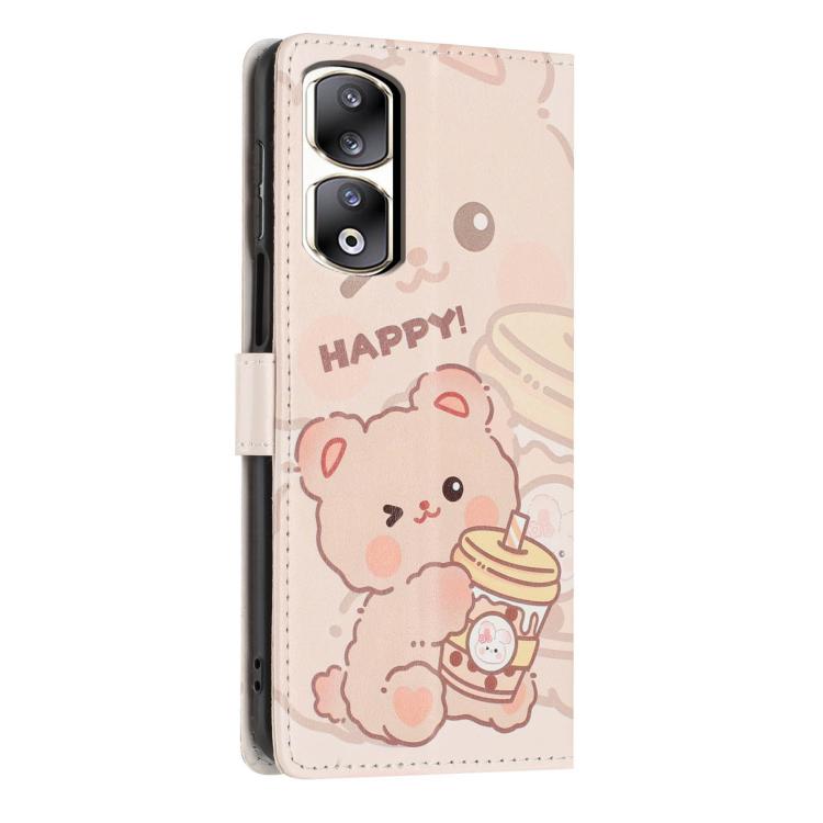 For Honor 90 Pro Colorful Painting Vegan Leather Phone Case with Lanyard
