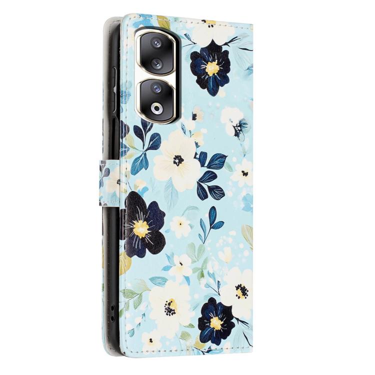 For Honor 90 Pro Colorful Painting Vegan Leather Phone Case with Lanyard