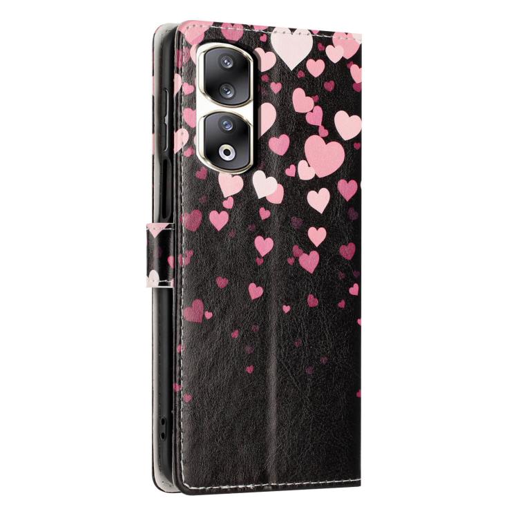 For Honor 90 Pro Colorful Painting Vegan Leather Phone Case with Lanyard