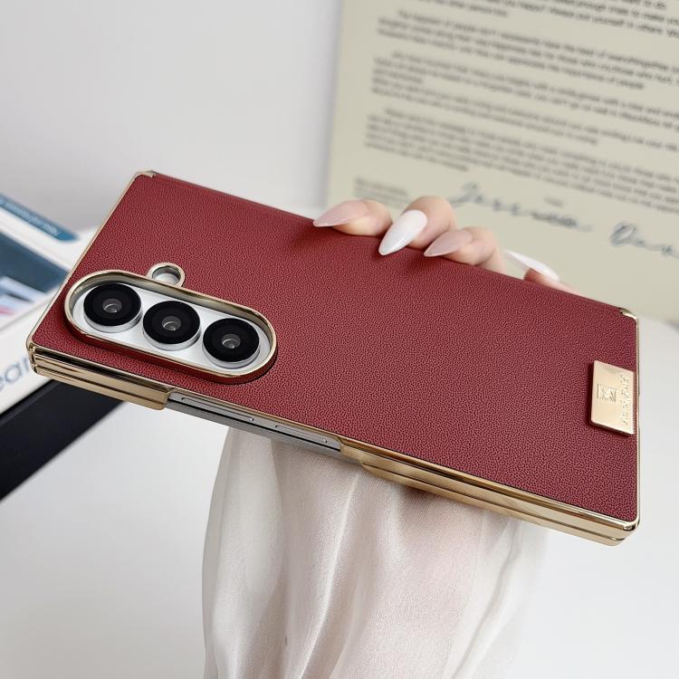 For Galaxy Z Fold5 Electroplate Dual Axis Supercar Design PU Phone Case