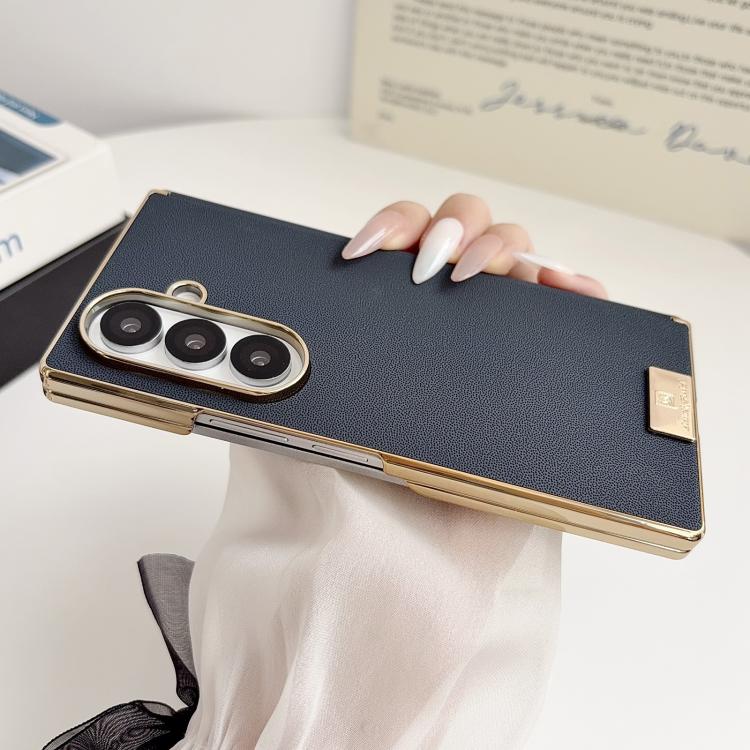 For Galaxy Z Fold7 Electroplate Dual Axis Supercar Design PU Phone Case