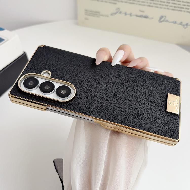 For Galaxy Z Fold6 Electroplate Dual Axis Supercar Design PU Phone Case