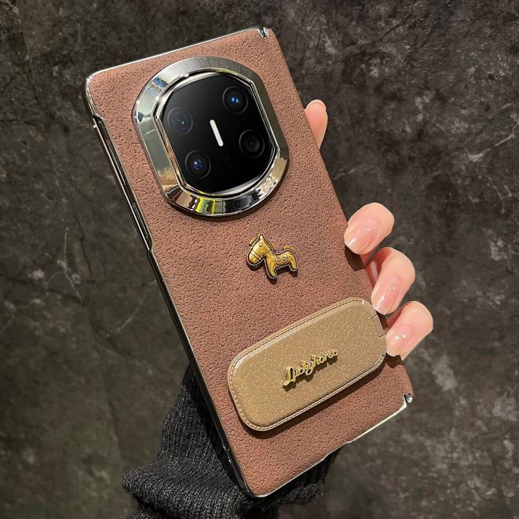 For Huawei Mate X6 Crater Pattern Pony Kickstand Phone Case