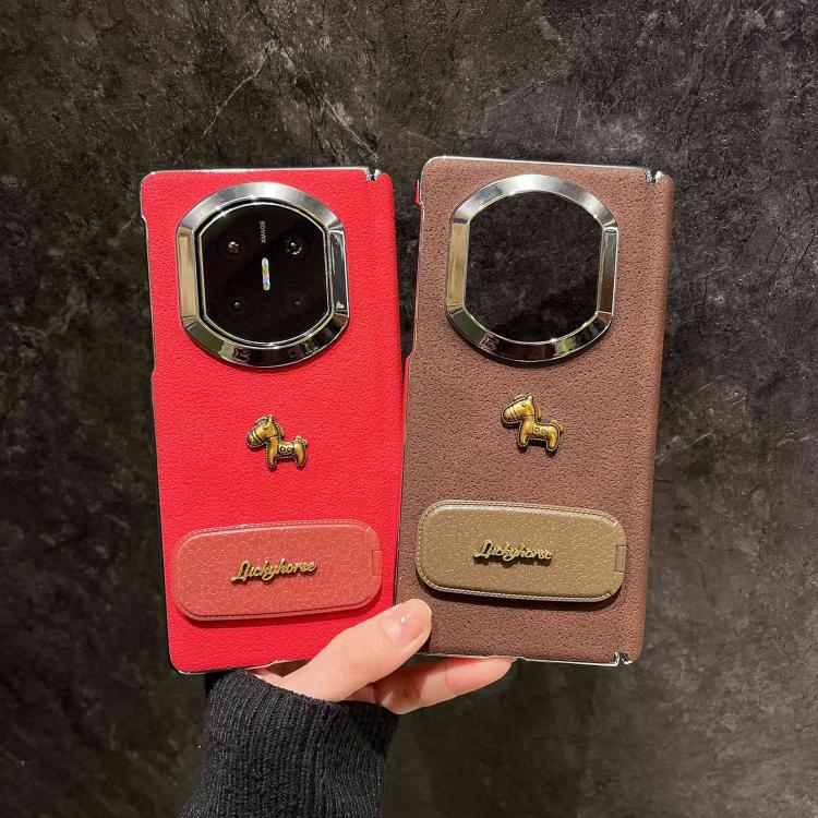 For Huawei Mate X6 Crater Pattern Pony Kickstand Phone Case