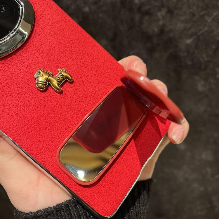 For Huawei Mate X6 Crater Pattern Pony Kickstand Phone Case