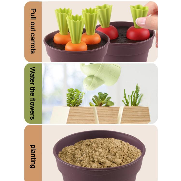 Wheat Straw Children Pretend Play Early Education Toy Potted Plant Set