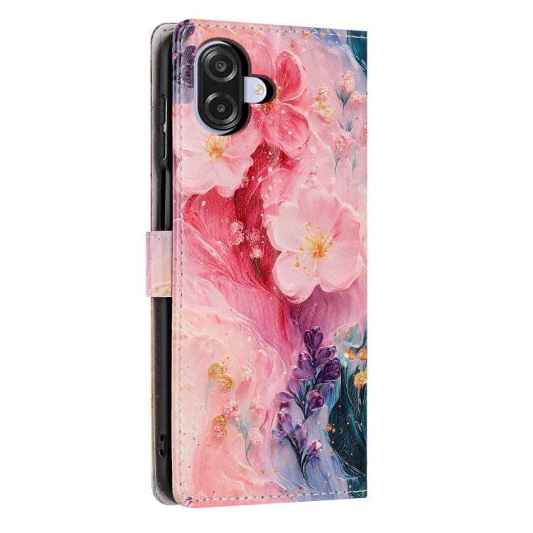 For Galaxy A06 5G / A07 5G Colorful Painting Vegan Leather Phone Case with Lanyard