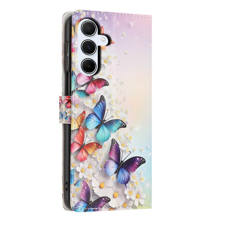 For Galaxy A16 5G Colorful Painting Vegan Leather Phone Case with Lanyard