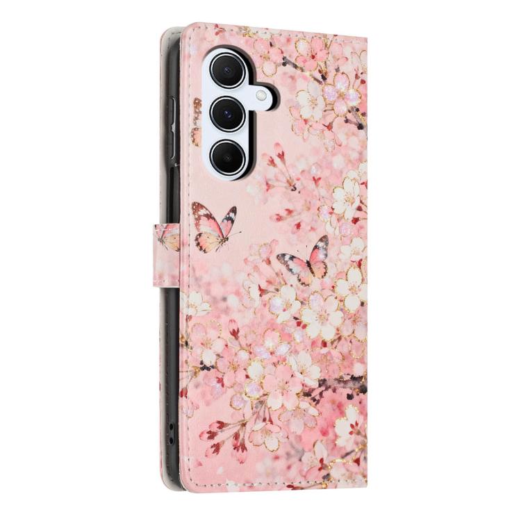 For Galaxy A55 5G Colorful Painting Vegan Leather Phone Case with Lanyard