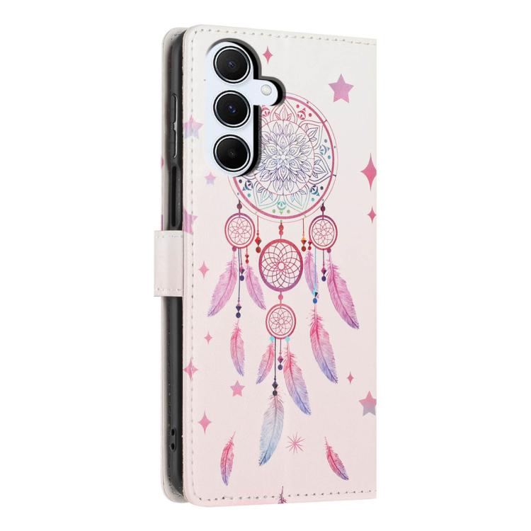 For Galaxy A55 5G Colorful Painting Vegan Leather Phone Case with Lanyard