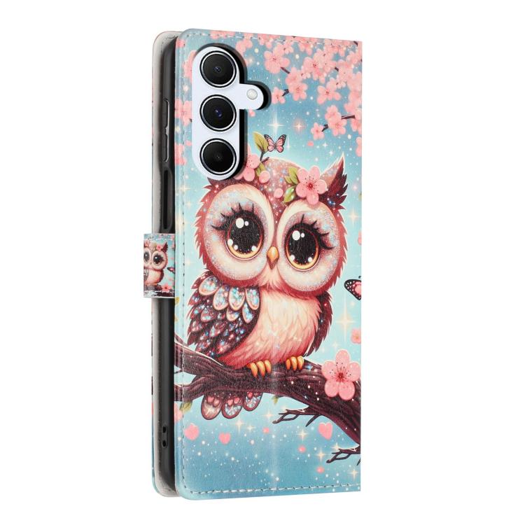 For Galaxy A55 5G Colorful Painting Vegan Leather Phone Case with Lanyard