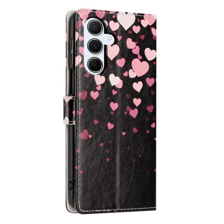 For Galaxy A55 5G Colorful Painting Vegan Leather Phone Case with Lanyard