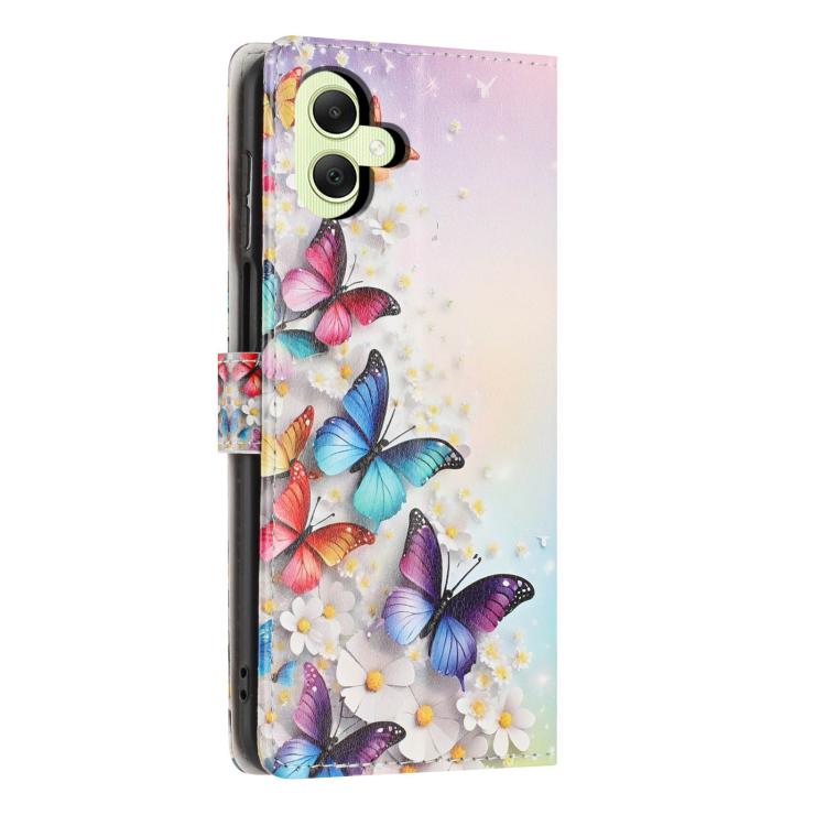 For Galaxy A05  Colorful Painting Vegan Leather Phone Case with Lanyard