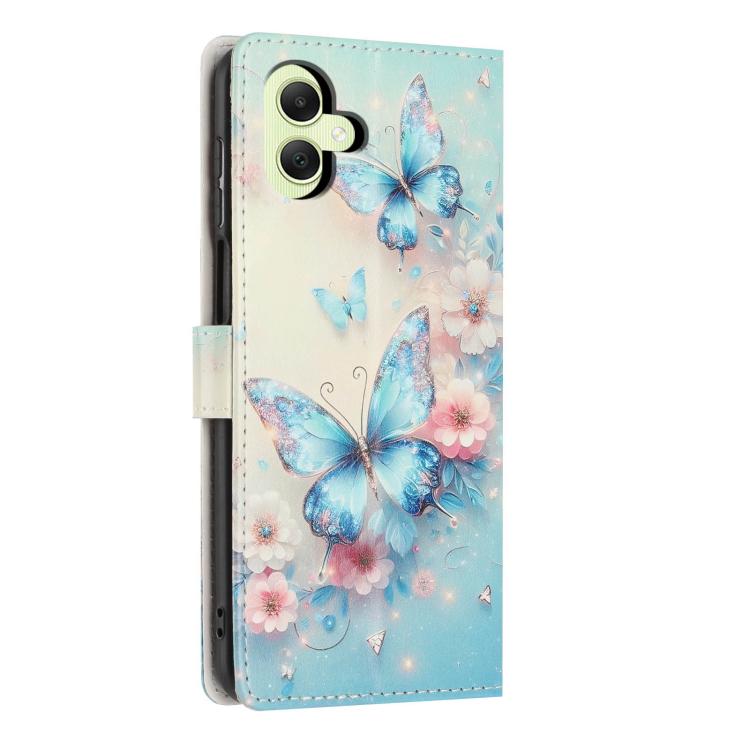 For Galaxy A05  Colorful Painting Vegan Leather Phone Case with Lanyard