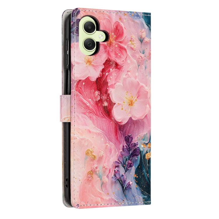 For Galaxy A05  Colorful Painting Vegan Leather Phone Case with Lanyard