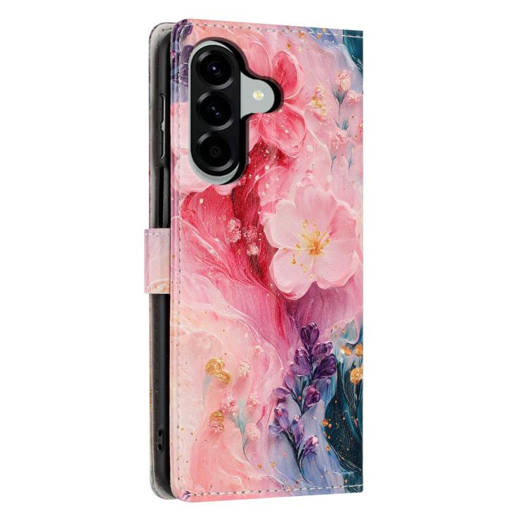 For Galaxy A05s Colorful Painting Vegan Leather Phone Case with Lanyard
