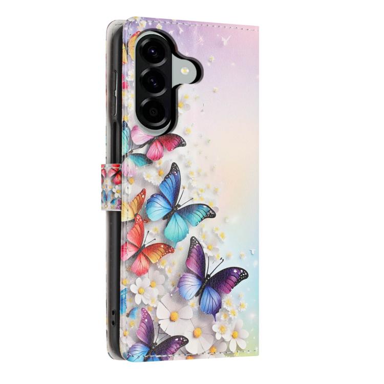 For Galaxy A24 5G Colorful Painting Vegan Leather Phone Case with Lanyard
