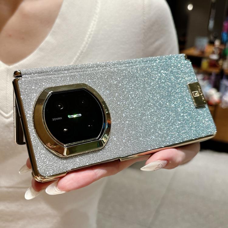 For Huawei Mate X5 Nameplate Electroplated Dual-Hinge Gradient Glitter PC Phone Case