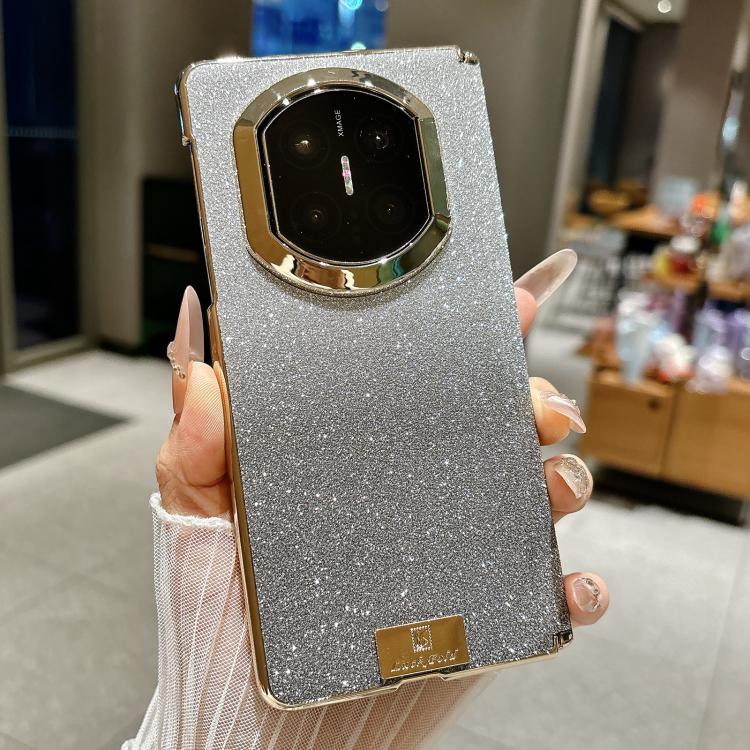 For Huawei Mate X5 Nameplate Electroplated Dual-Hinge Gradient Glitter PC Phone Case