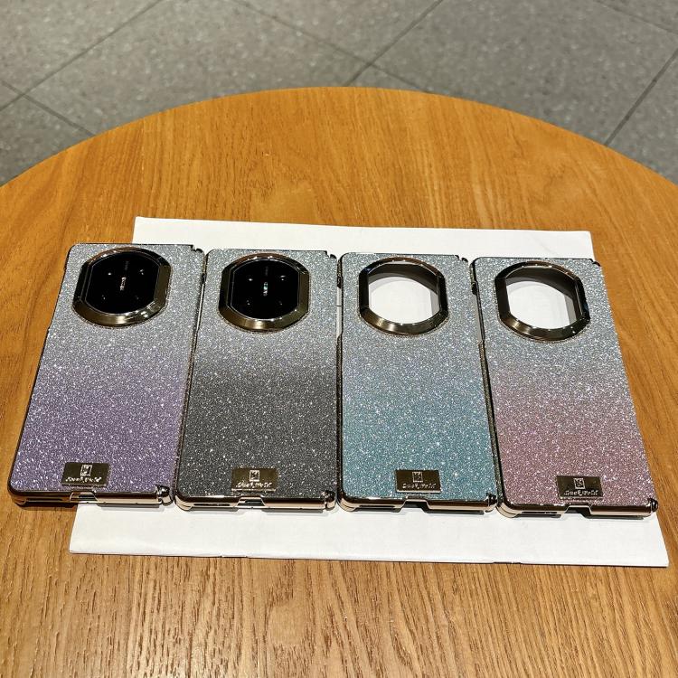 For Huawei Mate X5 Nameplate Electroplated Dual-Hinge Gradient Glitter PC Phone Case