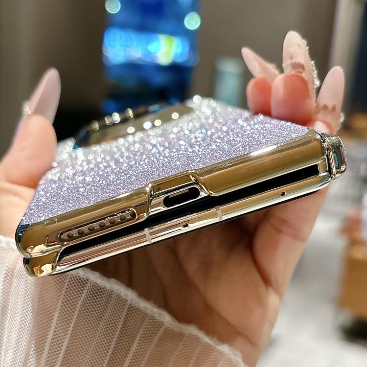 For Huawei Mate X5 Nameplate Electroplated Dual-Hinge Gradient Glitter PC Phone Case