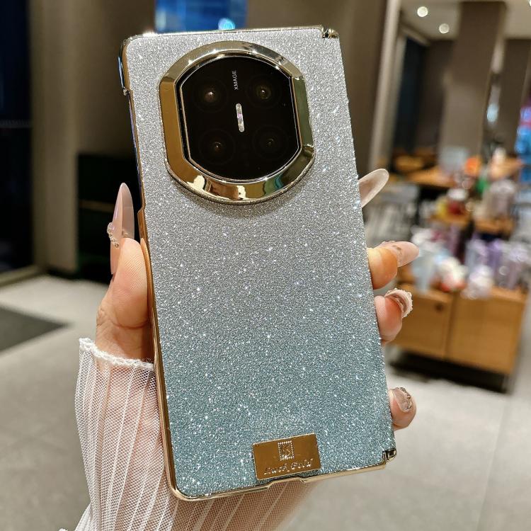 For Huawei Mate X5 Nameplate Electroplated Dual-Hinge Gradient Glitter PC Phone Case