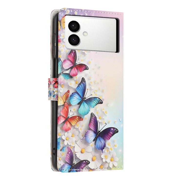 For Galaxy S26 Edge 5G Colorful Painting Vegan Leather Phone Case with Lanyard