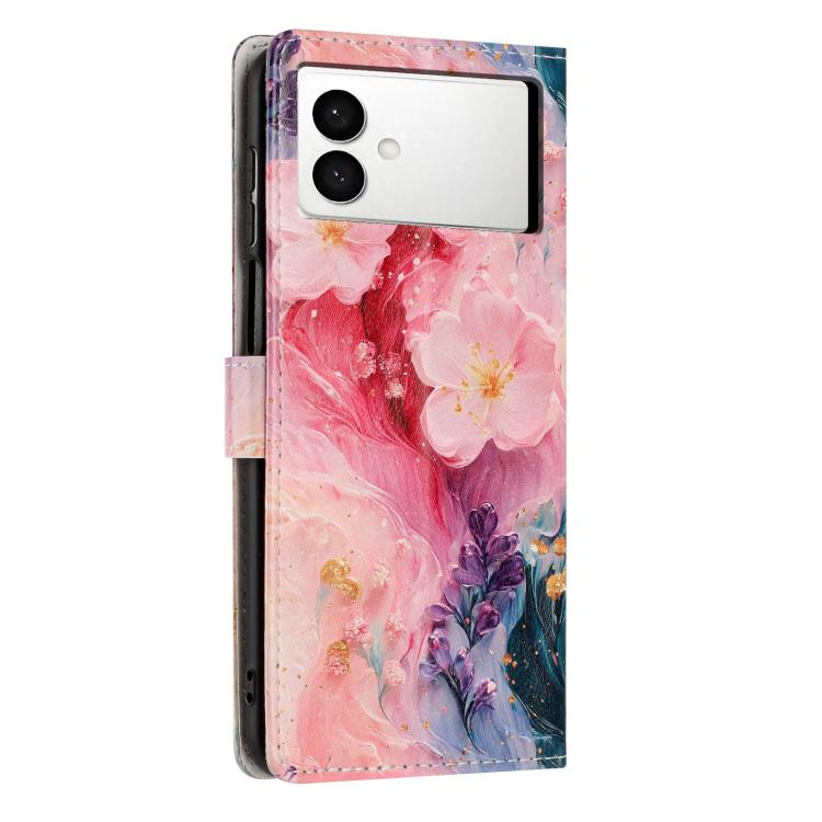 For Galaxy S26 Edge 5G Colorful Painting Vegan Leather Phone Case with Lanyard