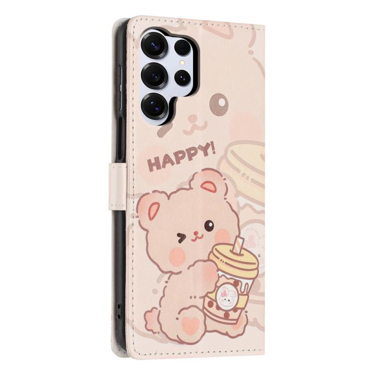For Galaxy S26 Ultra 5G Colorful Painting Vegan Leather Phone Case with Lanyard