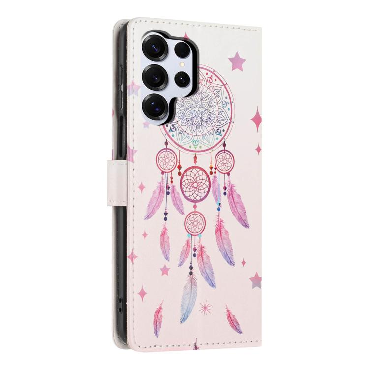 For Galaxy S26 Ultra 5G Colorful Painting Vegan Leather Phone Case with Lanyard