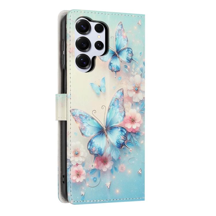 For Galaxy S26 Ultra 5G Colorful Painting Vegan Leather Phone Case with Lanyard