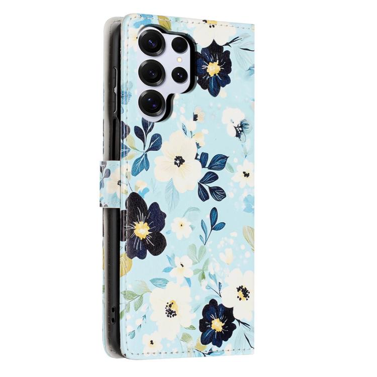 For Galaxy S26 Ultra 5G Colorful Painting Vegan Leather Phone Case with Lanyard