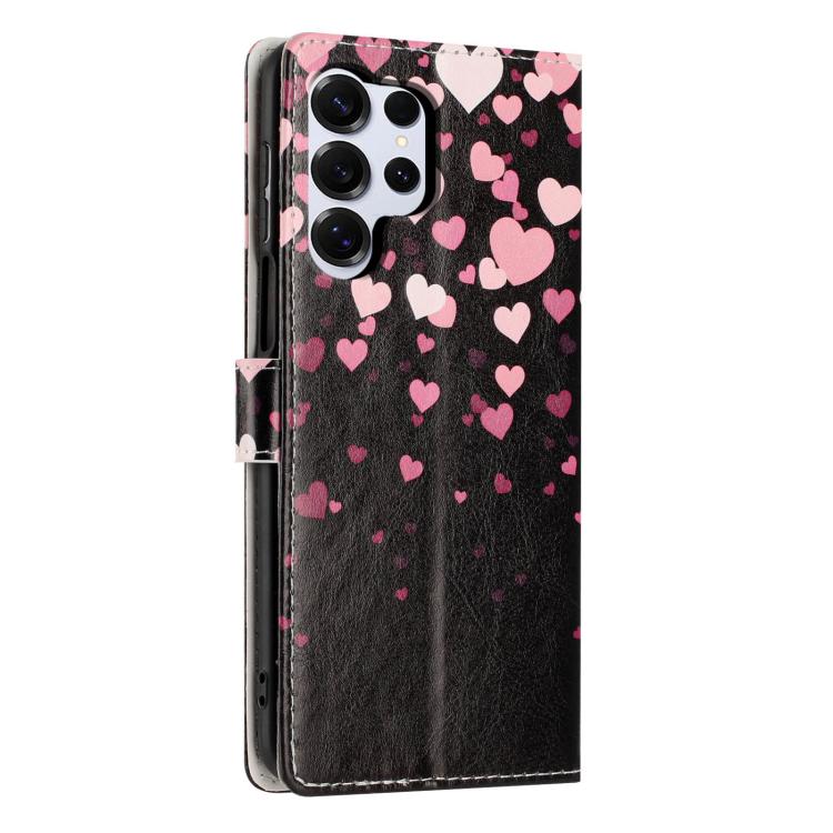 For Galaxy S26 Ultra 5G Colorful Painting Vegan Leather Phone Case with Lanyard