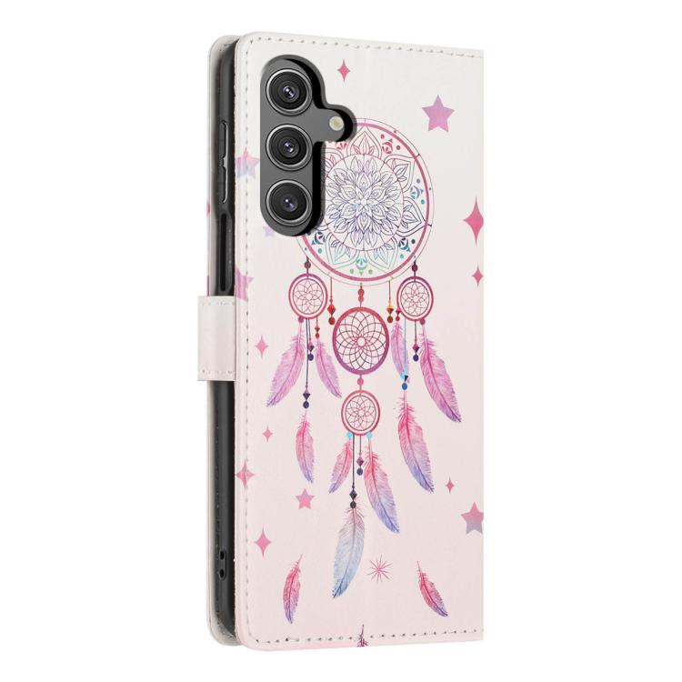 For Galaxy S25 FE 5G Colorful Painting Vegan Leather Phone Case with Lanyard