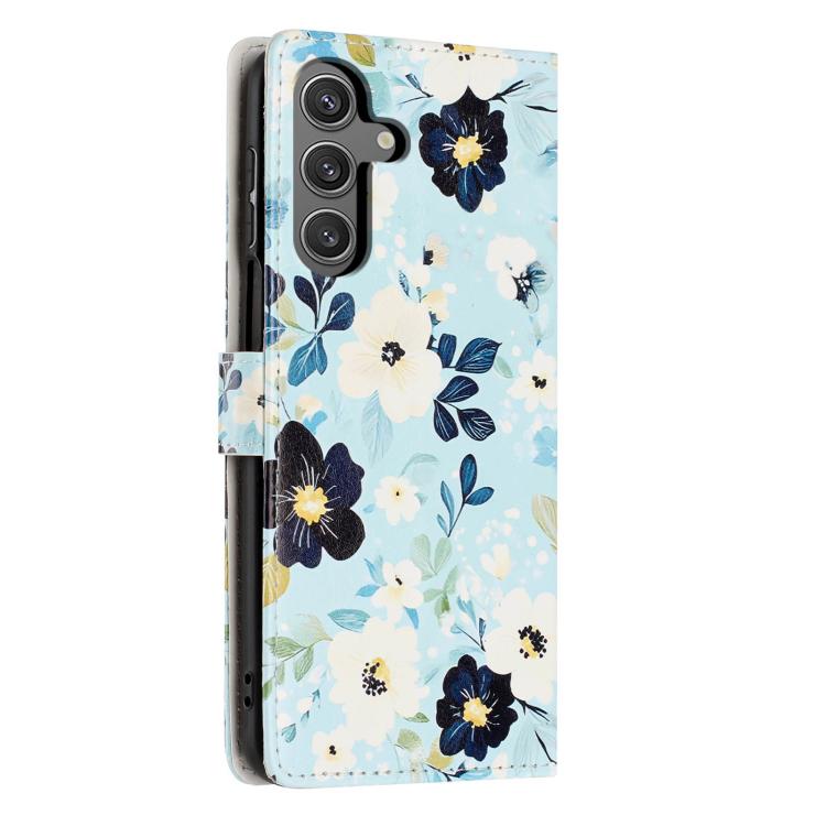 For Galaxy S25 FE 5G Colorful Painting Vegan Leather Phone Case with Lanyard