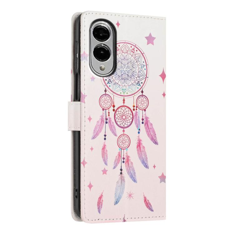 For Galaxy S25 Edge 5G Colorful Painting Vegan Leather Phone Case with Lanyard