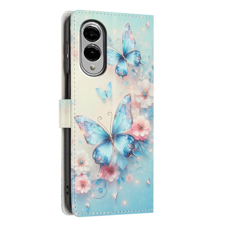 For Galaxy S25 Edge 5G Colorful Painting Vegan Leather Phone Case with Lanyard
