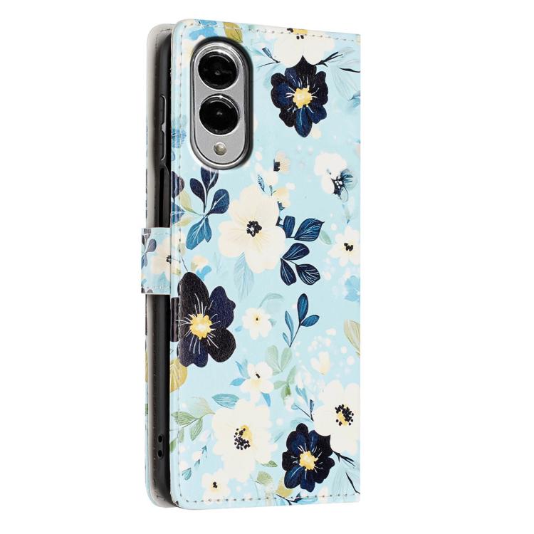 For Galaxy S25 Edge 5G Colorful Painting Vegan Leather Phone Case with Lanyard
