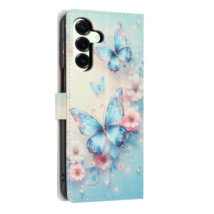 For Galaxy S25+ 5G Colorful Painting Vegan Leather Phone Case with Lanyard