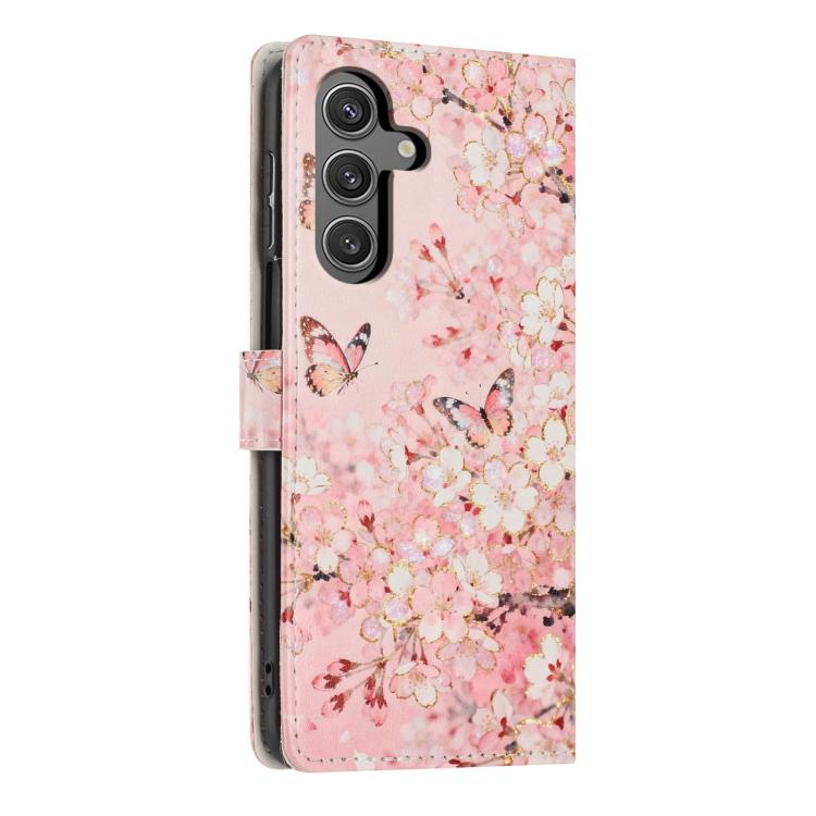 For Galaxy S24+ 5G Colorful Painting Vegan Leather Phone Case with Lanyard
