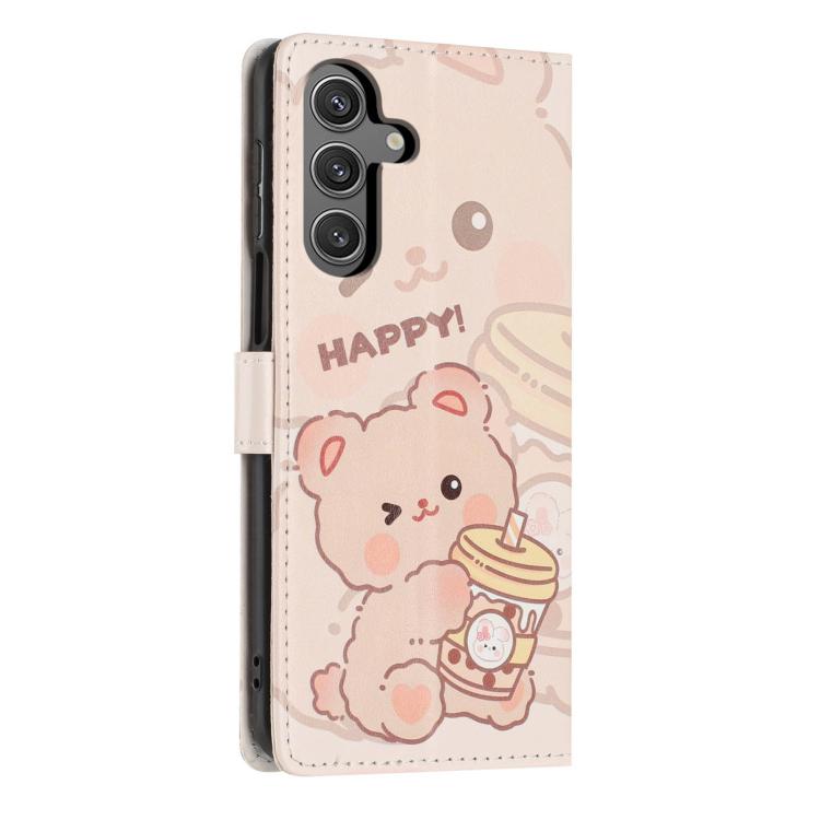 For Galaxy S24+ 5G Colorful Painting Vegan Leather Phone Case with Lanyard