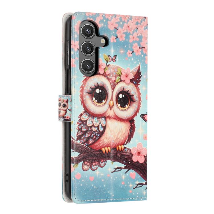 For Galaxy S23 FE 5G Colorful Painting Vegan Leather Phone Case with Lanyard