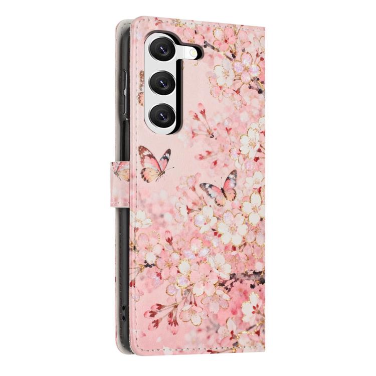 For Galaxy S23+ 5G Colorful Painting Vegan Leather Phone Case with Lanyard