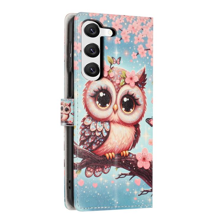 For Galaxy S23+ 5G Colorful Painting Vegan Leather Phone Case with Lanyard
