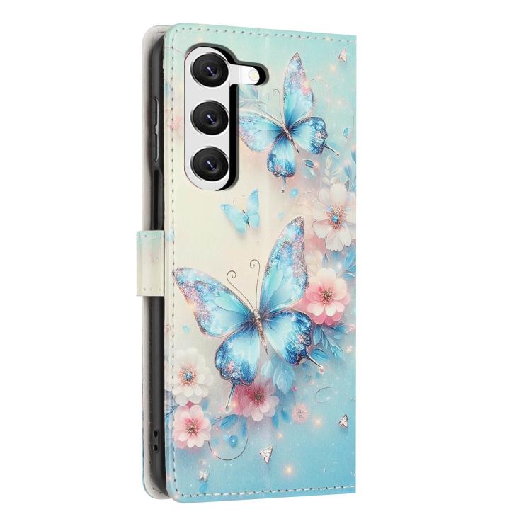 For Galaxy S23+ 5G Colorful Painting Vegan Leather Phone Case with Lanyard