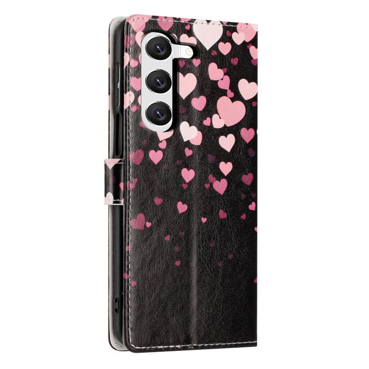 For Galaxy S23+ 5G Colorful Painting Vegan Leather Phone Case with Lanyard