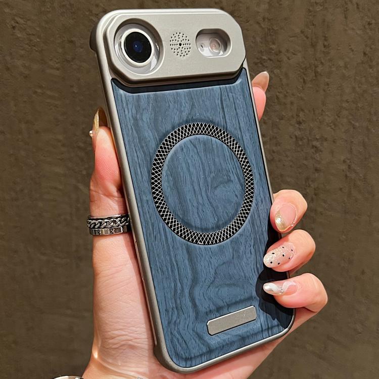For iPhone Air Wood Grain Magnetic PC Shockproof Phone Case