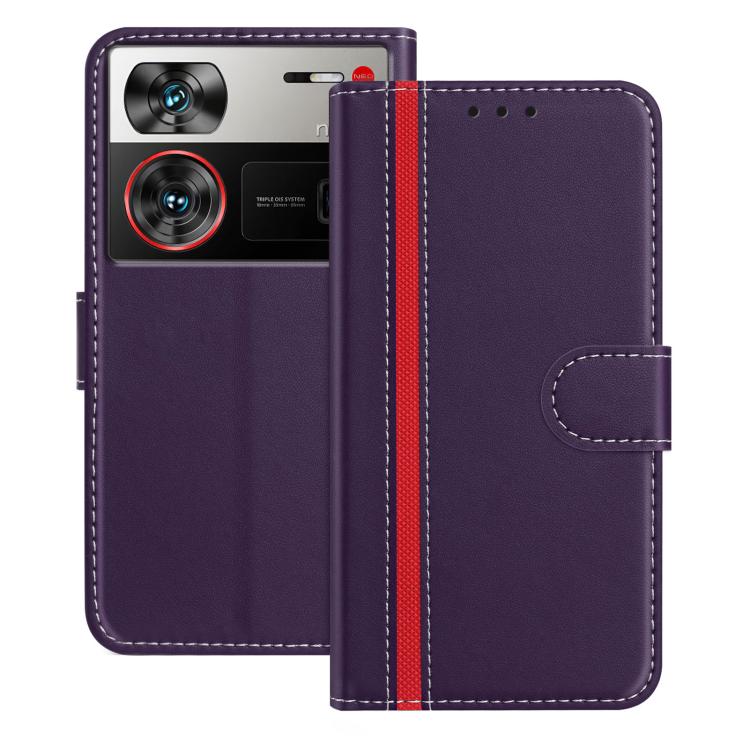 For ZTE nubia Z60 Ultra Color Block Card Slots Vegan Leather Phone Case