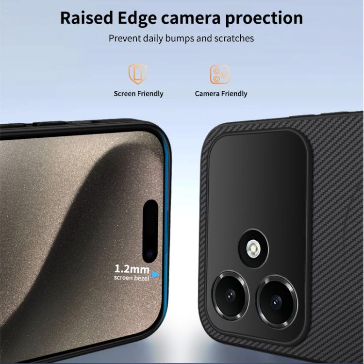 For OPPO A6c 4G    WANLONFENG TQ Series Magnetic Carbon Fiber Texture PC Hybrid TPU Phone Case